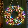 HiGropcore Diamond Painting Natale Ghirlanda con LED Luce,Natale Pendente | Kit Per Pittura Diamante Adulti,Ciondolo natalizio con perle e diamanti, decorazione da parete luminosa, idea regalo