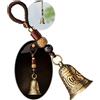 Amazleer Campana cinese Feng Shui Sei caratteri, campana in ottone puro, ciondolo per finestra e porta, portachiavi auto, simbolo di felicità, ricchezza di sicurezza, ideale per la decorazione della casa