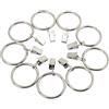 Fippy 20PCS 38MM Stainl ess Steel Silver Curtain Clip Rings, Curtain Hook Hanging Drapery Rings for Home Decoration