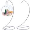 DELORIGIN 2 pz Supporto per Espositore per Ornamenti Globo di Vetro Supporto In Filo di Ferro Argentato per Appendere Piante D'Aria Terrario Palla di Strega Pallina Da Sposa