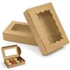 TAIVIN 20 Pezzi Scatola di Cartone per Biscotti con Finestre 18 X 11 X 4 cm, per Biscotti, Regali (Marrone)