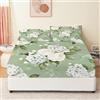 Generic Lenzuolo con Angoli Stampa 140 x 190 cm Fiori D'Annata Dell'Acquerello Lenzuola sotto con Angoli in Microfibra per Letto Singolo Matrimoniale Una Piazza e Mezza, Lenzuolo ed Elastici, Verde
