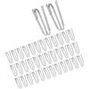 MERVYNGLYNNHUNTER 60 Pezzi Ganci per Tende in Acciaio Inox con 4 Denti per Tende a Pieghe con Fettuccia, Ganci per Tende in Metallo per Fare Le Pieghe delle Tende