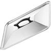 TOMETURE Coperchio rettangolare in metallo resistente agli spruzzi, in acciaio inox, resistente al calore, con manico robusto, adatto per arrosti e teglie in cucina, 40 x 30 cm