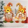 HNLMZ Decorazioni Autunnali Gnomi,2 Pezzi Autunno Peluche Gnomo,Nani Elfi Foglia D'acero Girasole,Decorazioni Autunnali in Peluche per Caminetto per Natale, Ringraziamento