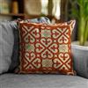 Floori Coppia Cuscini Arredo Jacquard Arabic Quadrati 50x50 cm Sfoderabili Imbottiti Eleganti Orientali (Ruggine)