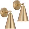 Jnchdghwa Set di 2 Applique Dorate, Illuminazione da Parete per Interni, Lampada A Braccio Girevole per Camera da Letto, Comodino, Cucina, Lettura
