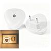 Longben 2 pezzi Luce notturna cuore LED mini, sensore crepuscolare on/off automatico, adatta camera, corridoio, cucina, luce calda