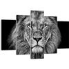 ARTTOR Stampe da Parete 120x40 cm Quadro su Tela Africa Bianco e Nero - 4494 | Ritratto Leone E Quadro Decorativo XXL Set da 5 pezzi Soggiorno Camera da Letto Arte da Parete Decorazione da Parete ARTTOR
