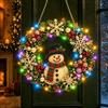 HiGropcore Diamond Painting Natale Ghirlanda con LED Luce,Natale Pendente | Kit Per Pittura Diamante Adulti,Ciondolo natalizio con perle e diamanti, decorazione da parete luminosa, idea regalo
