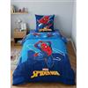Aymax Spiderman Urban Energy Copripiumino Singolo 140x200 + Federa Blu Rosso | Set lenzuola reversibile | Misto cotone asciugatura rapida | Marvel ufficiale | Bambini & teen | Regalo | Idea regalo
