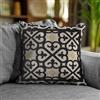Floori Coppia Cuscini Arredo Jacquard Arabic Quadrati 50x50 cm Sfoderabili Imbottiti Eleganti Orientali (Antracite)