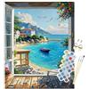 NPCSWXQ Dipingere con i numeri, kit di paesaggio per principianti, set fai da te per adulti, dipinta a mano, pittura a olio, per casa, camera da letto, studio, ufficio, regalo, 40 x 50 cm
