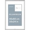 Pix FRAMES Cornice portafoto 40x60cm in alluminio con vetro acrilico | Cornice portafoto in metallo - Argento - Può essere appesa verticalmente e orizzontalmente