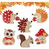 GTJEOI Set di 6 Decorazioni Autunnali in Legno, Riccio in Legno di Bosso e Statuette Decorative di Animali del Bosco da Appoggiare, Decorazione Interna per Tavolo, Davanzale, Mensola e Regalo