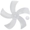 Gettimore Parte di ricambio per ventola a 5 pale da 35 cm, con dado di fissaggio, in plastica PP leggera, a basso rumore, per ventilatori da tavolo e piedistallo da 35 cm, bianco trasparente