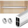 Blazea Spessore Asta Appendiabiti per Armadio, 60 70 80 90 100 110 120 130 cm di Lunghezza Barra Appendiabiti da Muro, in Metallo Bastone Armadio Appendiabiti Montato a Parete(Silver,80cm)