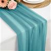 Foatcox Runner de Tavolo Blu Grigio in Chiffon, 77 X 300 CM Morbido e Confortevole Runner de Tavolo Moderno Tulle per Matrimoni, Battesimi, Baby Shower, Addio Al Nubilato, Decorazione da Tavolo in Cucina