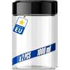 POSH Barattoli ermetici, 2 x 1 l, in PET per uso alimentare, con coperchio a vite nero, contenitori in plastica trasparente con coperchio, per farina, caffè, tè, barattolo rotondo in plastica