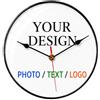 HSAEANZL Orologio da parete personalizzato con immagini Personalizzabile Foto Testo Logo Orologio Orologio Personalizzato per Pareti Senza ticchettio Funzionamento a Batteria Sfondo Soggiorno e Camera