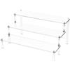 UKOFEW Espositore Acrilico Trasparente a 3 Strati, Alzate di Display per Cupcakes, Profumi, Oggetti Collezione, Cosmetici e Esposizione Artigianale (30x21x15cm)(B)
