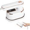 JUNZAI Mini Ferro da Stiro da Viaggio, Ferro da Stiro Portatile 1000w con Base in Titanio,Manico Pieghevole, Miniferroda Stiro Stiratura Rapida per Affari,Viaggi,White