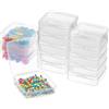 BENECREAT 18 Pack contenitori di plastica Trasparente per contenitori con Coperchio Pieghevole per Articoli, Pillole, Erbe, Perline Piccole, manualità di Gioielli e Altri Piccoli Oggetti 6.4x6.4x2cm