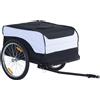 HOMCOM Rimorchio per Bici in Acciaio e Tessuto Oxford, Carico 40 kg, 140x77x65cm Nero e Bianco