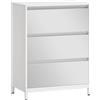 HOMCOM Cassettiera a Specchio Moderna con 3 Cassetti, 60x35x80 cm, Bianca | Aosom Italy