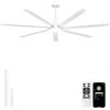 Ohniyou Ventilatore da soffitto da 213 cm con luce, Ventilatori da soffitto industriali da grande con telecomando/app, 7 pale in alluminio, motore DC silenzioso per interni, esterni, terrazze, bianco