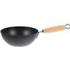 BESPORTBLE Wok Piccolo in Ferro Battuto Nero, Pentola Wok Antiaderente e Facile da Pulire, Design Semplice e Lisce per Uso Domestico Cucinare Fornelli Elettrici