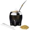 Cuopru Set di tazze Yerba Mate 5 in 1 di alta qualità, con zucca in acciaio inox (stelle glitterate, stile elefante carino), cannuccia Bombilla e set da tè da 153 g, regalo per donne che bevono caffè