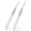 MSY BIGSUNNY Pinze per alimenti in acciaio inox con punte seghettate di precisione, 21,5 cm, set di 2