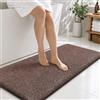 Sour Lemon Tappetino da bagno antiscivolo, 60 x 150 cm, assorbente, in | Tappeto da bagno lavabile, morbido e soffice, per doccia, vasca da bagno, WC, marrone-bianco