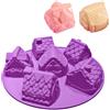 Pure Vie Stampo in Silicone Natalizio, Stampo in Silicone a 6 Cavità a Forma di Casa di Natale, Stampi per Cioccolato, Sapone, Caramelle, Torte, Muffin, Gelatina, Stampi da Forno per Feste in Casa