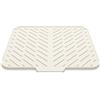 Cecanndila Tappetino scolapiatti in silicone, 40 x 30 cm, bianco crema, scolapiatti con pendenza e scarico, resistente al calore, per cucina e lavello, antiscivolo e lavabile in lavastoviglie, design compatto