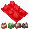 Kamehame Stampo in silicone per muffin in 3D, in silicone, per torte, muffin, brownie, casa, casette, pan di zenzero, gingerbread