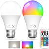 TobeBright Lampadine LED 12V E27 6W Bianco Freddo 6000K+RGB, 2 pezzi | Bassa Tensione, Colorata Dimmerabile, Con Telecomando, Per Sistema Solare, Camper, Roulotte, Illuminazione di Sicurezza