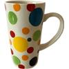 b2see Tazza in ceramica, 500 ml, colorato a pois e strisce, altezza 17 cm, realizzata a mano (pois colorati polka colorati)