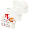 LUFOFOX Confezione da 3 organizer da mettere sotto il lavello, con ruote, estraibili, per cucina, bagno, armadietti e contenitori, multiuso, in plastica, per la pulizia e le bottiglie