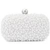 Jywmsc Bianco Perla Pochette Borse per le Donne Perline Pochette Formale Matrimonio Sposa Party Tote Borsetta
