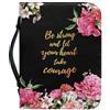 Garronmavis Lord Quote Custodia per Bibbia in pelle PU per donne, Dio dicendo Peonia acquerello Bibbia Borsa protettiva per Bibbia - M