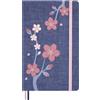 Moleskine Taccuino Sakura, Taccuino a Righe, Copertina Rigida in Tessuto e Chiusura Elastica, con Biglietto di Auguri e Adesivi a Tema, Formato Large 13 x 21 cm