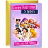 Olivia Samuel Kpop - Biglietto di compleanno per 5° compleanno, per ragazze, motivo popstar colorato Unleash the Power, dedica interna per 5° compleanno, 5° compleanno, 5° figlia, amica o sorella, formato A5 con