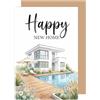 Edition Seidel biglietto di auguri premium per la nuova casa con busta. Testo inglese Happy New Home uomo donna colleghi amici costruzione casa trasloco (NH124 SW026)