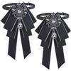 GORGECRAFT 2 pezzo Papillon Pre-Annodato Regolabile Papillon con Strass Cristallo Decorativo Banchetto Abito Da Sposa Abito Collo Collare Cravatta Bowknot per Uomo Donna Uniforme Scolastica Nero