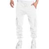 LUNULE Pantaloni Tuta Uomo Cotone, Pantaloni Cargo Lunghi da Uomo Leggeri in Tinta Unita con Tasche Multiple Pantalone da Jogging Moderni dalla vestibilità Regolare Pantalone per Sport all'Aria Aperta