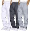 Generico 3 Pezzi Pantaloni Tuta Uomo Larghi, Lunghi Pantalone Sportivi Jogging con Tasche e Vita Elastica con Laccio Tinta Unita Pantaloni Baggy Palestra Pantalone Abbigliamento Uomo per Running Fitness Sport
