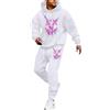 RUMAOZIA Tuta da jogging da uomo, 2 pezzi, con cappuccio e pantaloni da jogging, da uomo, per Halloween, costume oversize, Smiling Face Smile Trend Streetstyle Y2K Hip Hop Tracksuit Baggy Streetwear