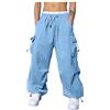 RUMAOZIA Pantaloni cargo da uomo Baggy - pantaloni larghi da uomo Hip Hop Y2K pantaloni da jogging streetwear pantaloni casual con elastico oversize vintage a gamba larga, pantaloni lunghi